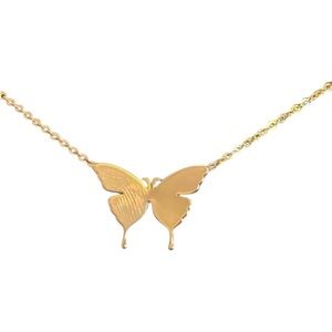 NWOT Gold Butterfly Pendant Necklace